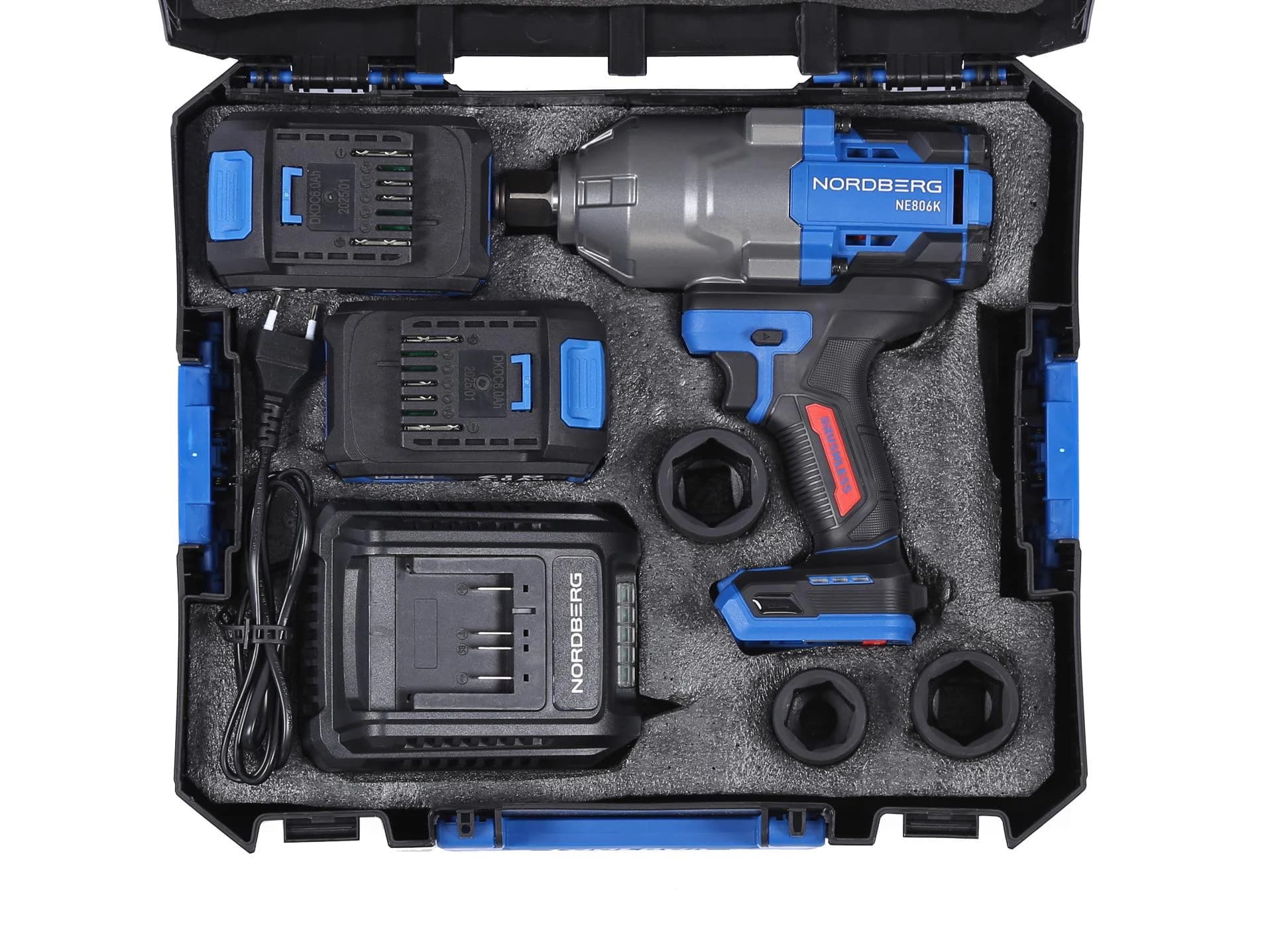 Гайковерт аккумуляторный NORDBERG NE806K 3/4″ — 1500 Нм, 6 Ач