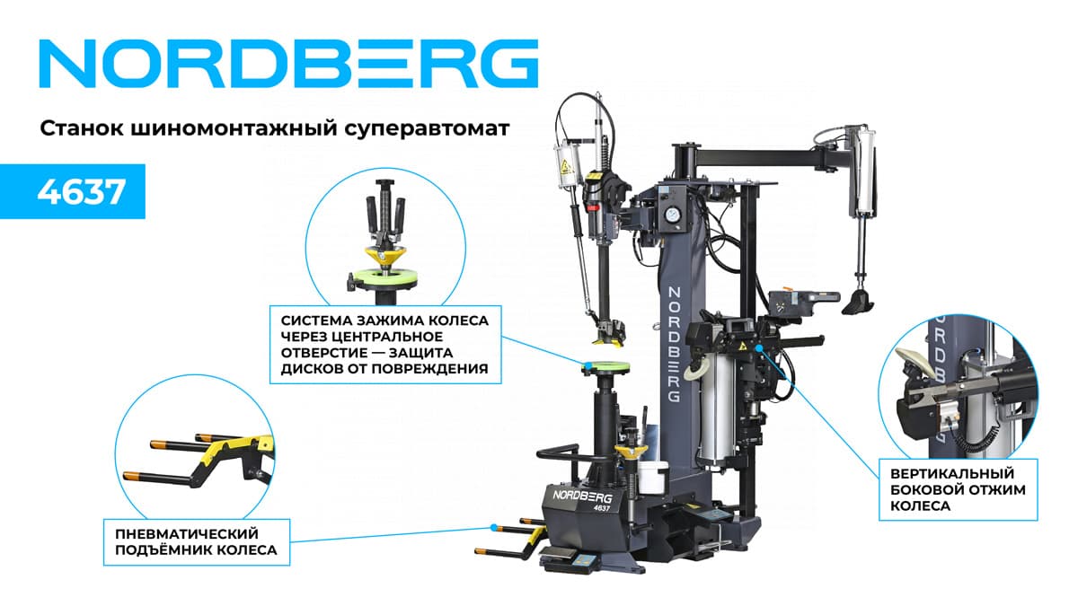 NORDBERG 4637 — третья рука с пневматическим роликом в рабочем положении