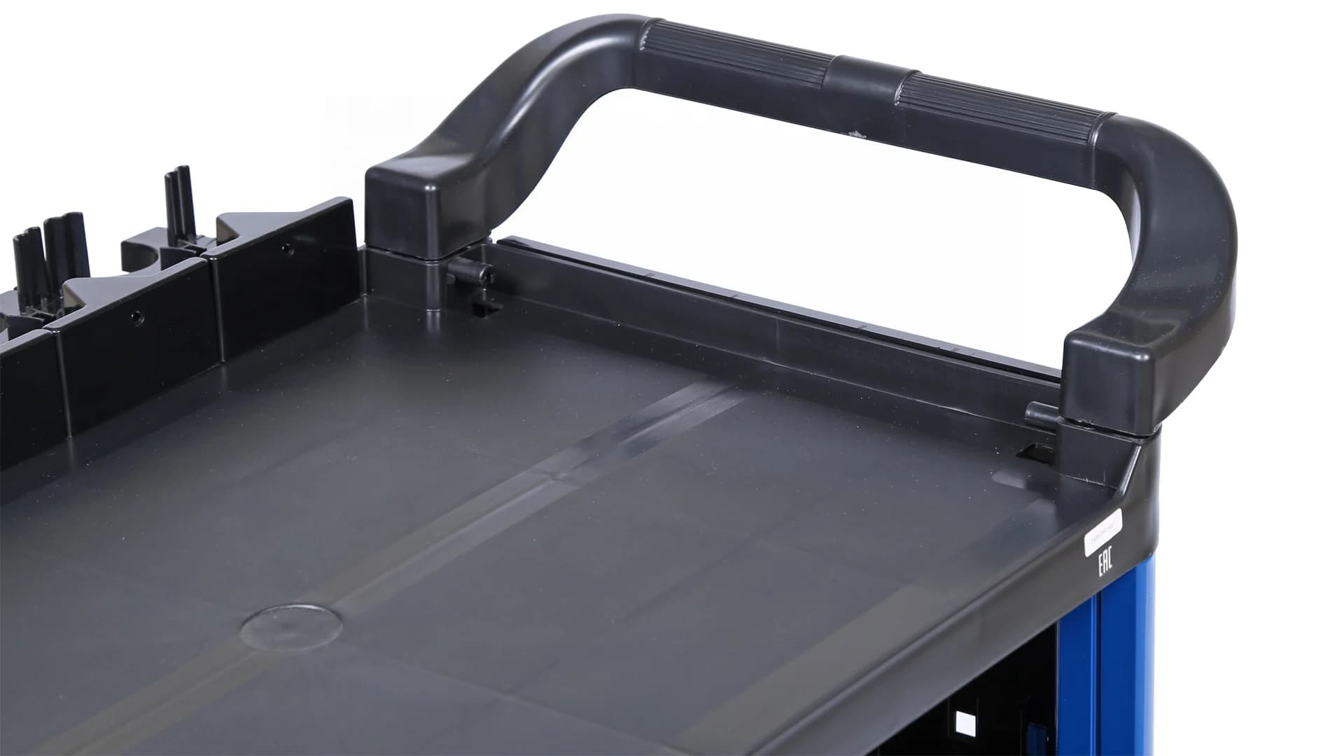 Тележка NORDBERG T3B — 3 полки + 2 съёмных ящика пластиковая синяя 550×850×1150 мм