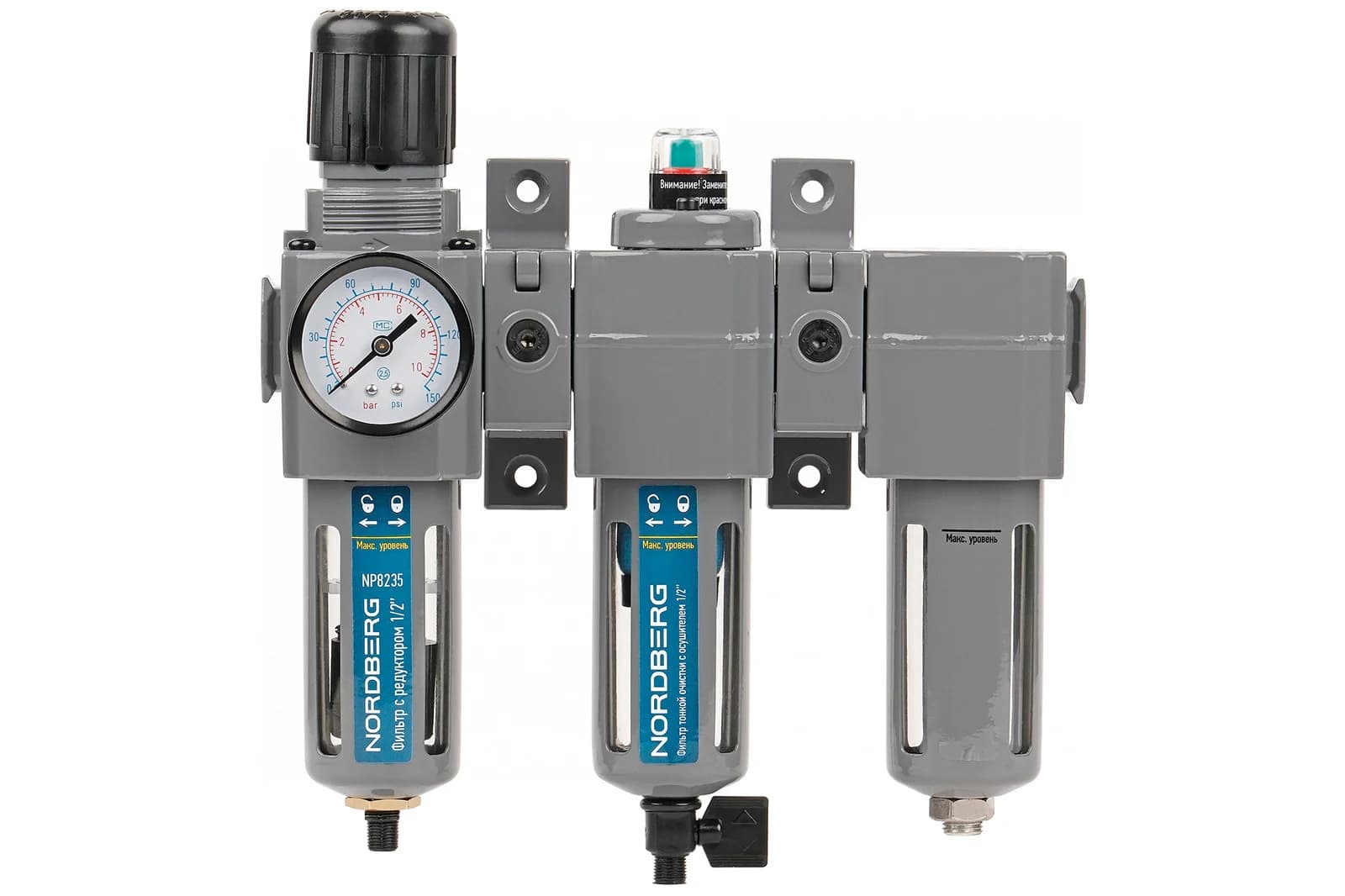 Фильтр NORDBERG NP8235 — 0,01 мкм + редуктор + осушитель, 1/2″