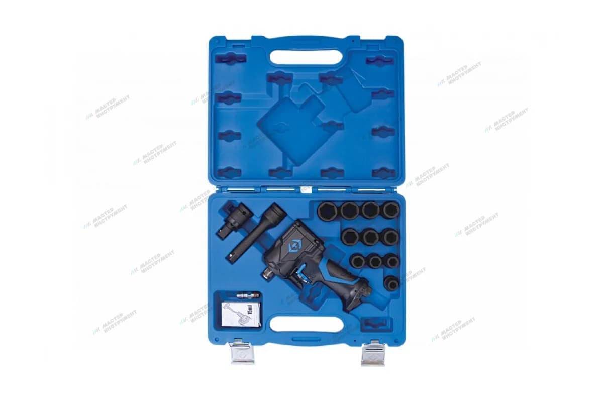 Гайковерт пневматический ударный 1/2″», 678 Нм, с комплектом головок, 16 предметов