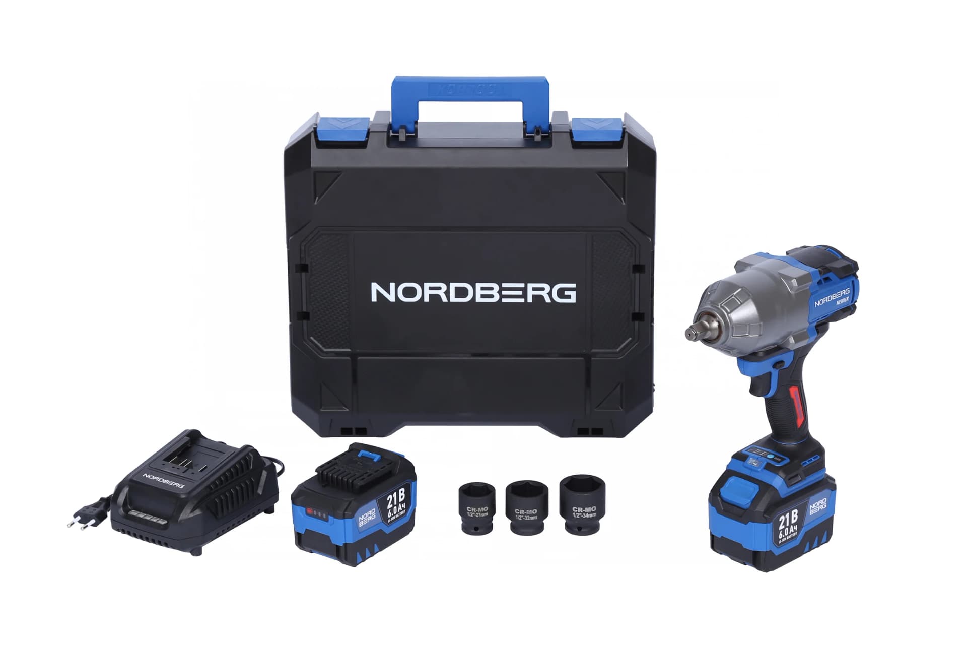 Гайковерт аккумуляторный NORDBERG NE806K — 1/2″, 1500 Нм, 6 Ач