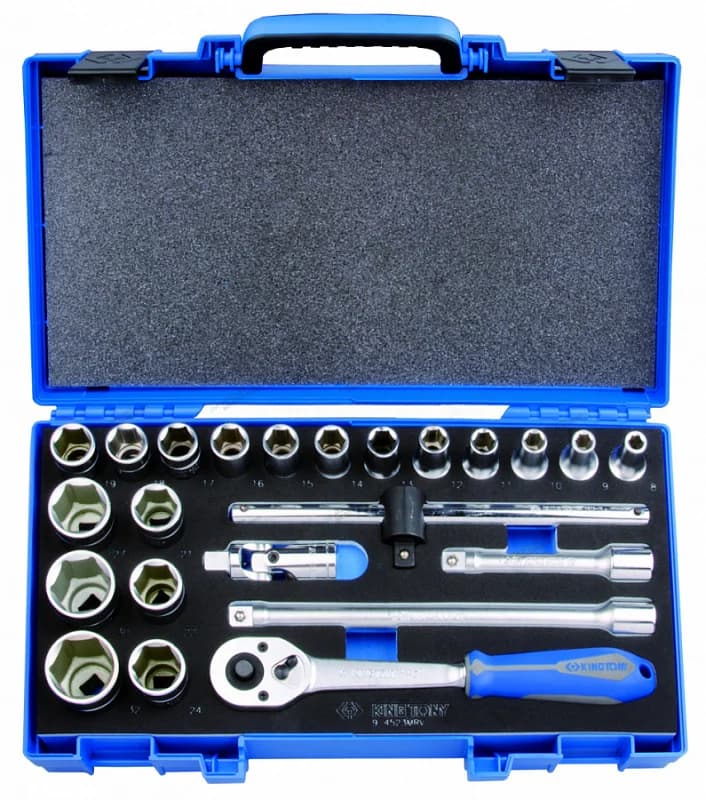 Набор торцевых головок 1/2 дюйма 23 предмета в кейсе