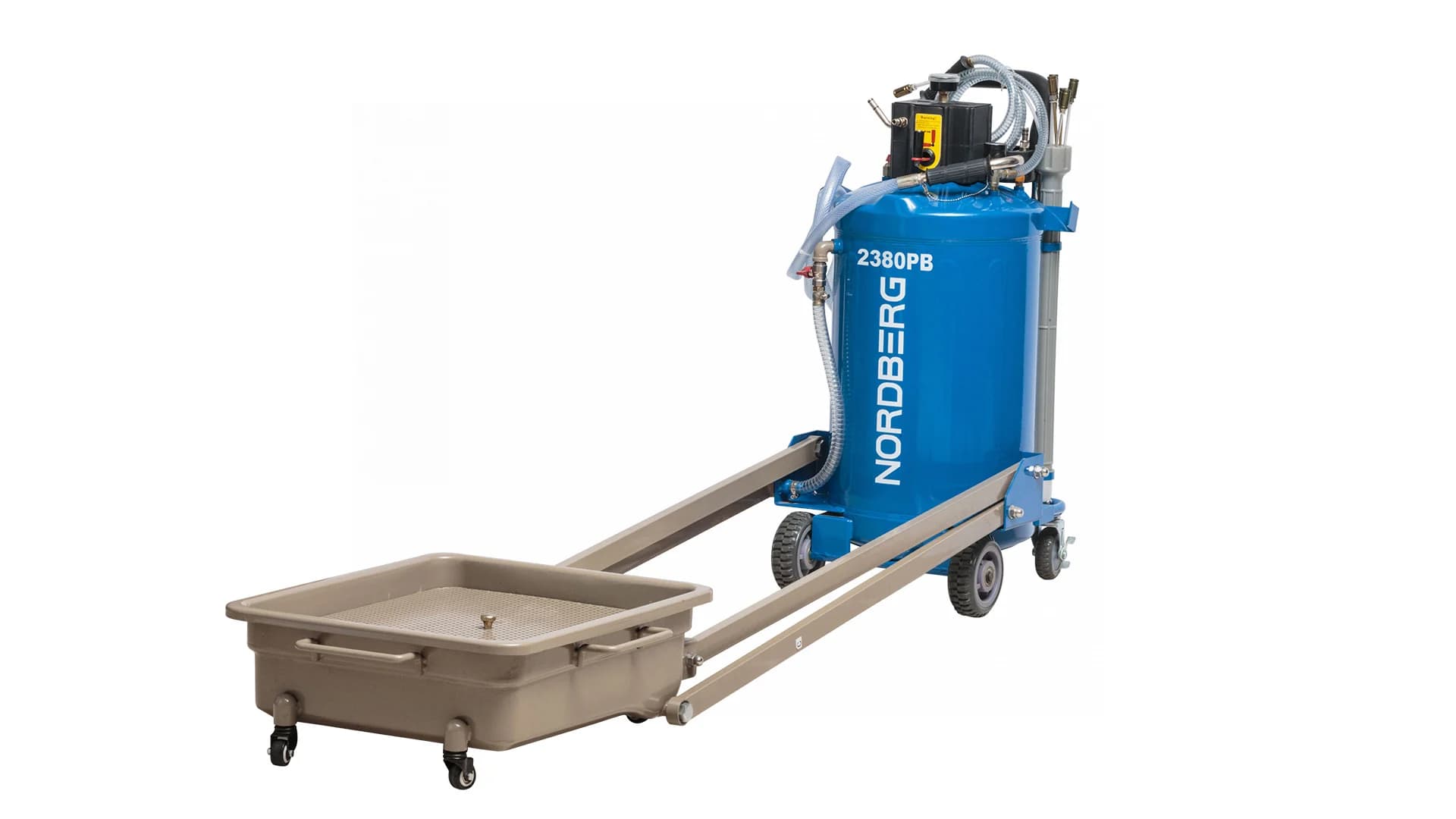 Установка для сбора масла Nordberg 2380PB — 80 л бак, 48 л лоток, пневматическая