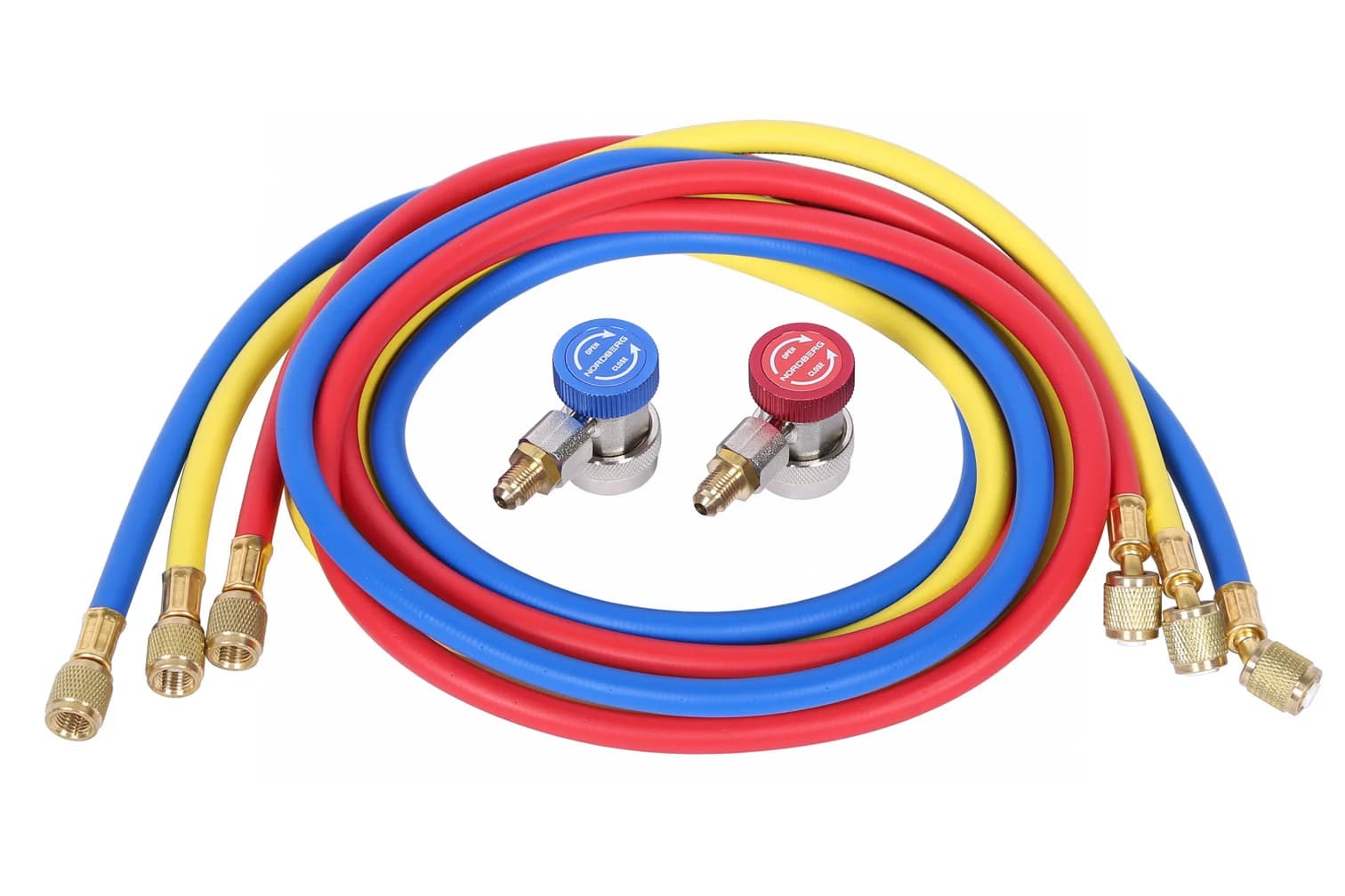 Коллектор манометрический Nordberg NFG32K — с шлангами / муфтами / R410a / кейс