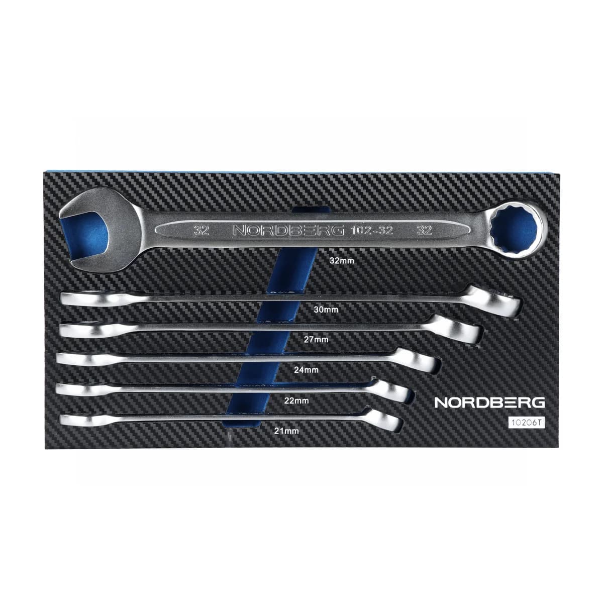 Набор ключей комбинированных Nordberg 10206T — 21–32 мм, ложемент, 6 предметов
