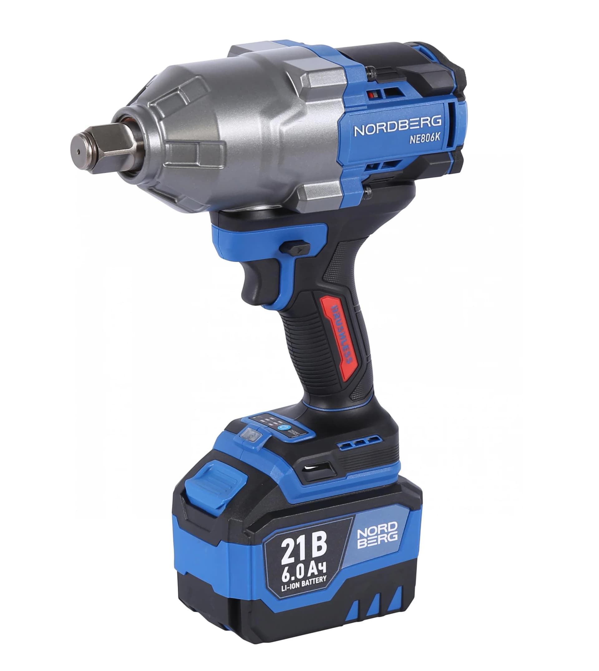Гайковерт аккумуляторный NORDBERG NE806K 3/4″ — 1500 Нм, 6 Ач