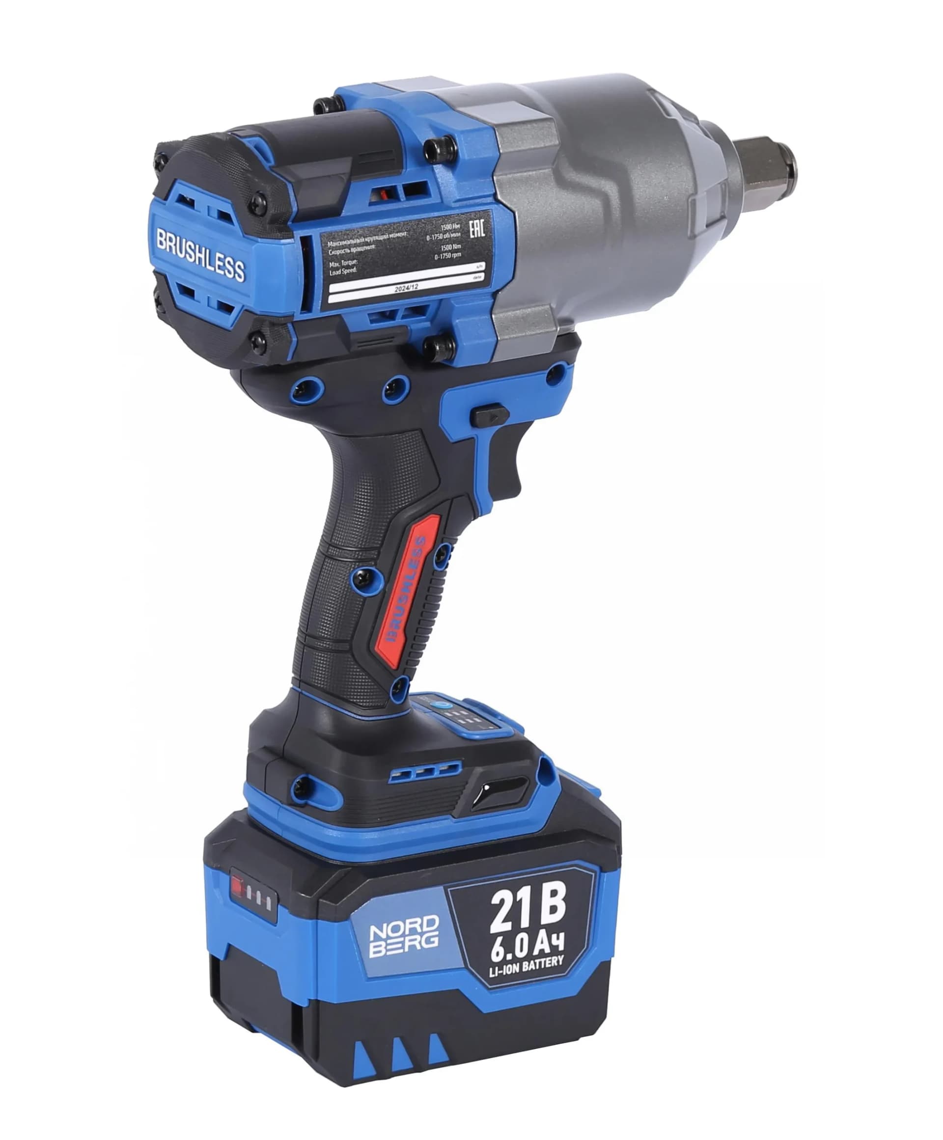 Гайковерт аккумуляторный NORDBERG NE806K 3/4″ — 1500 Нм, 6 Ач