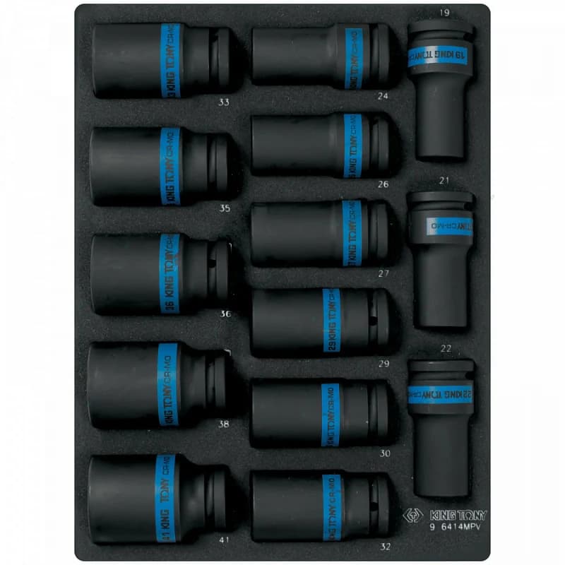 Набор ударных глубоких головок KING TONY 9-6414MPV в EVA-ложементе
