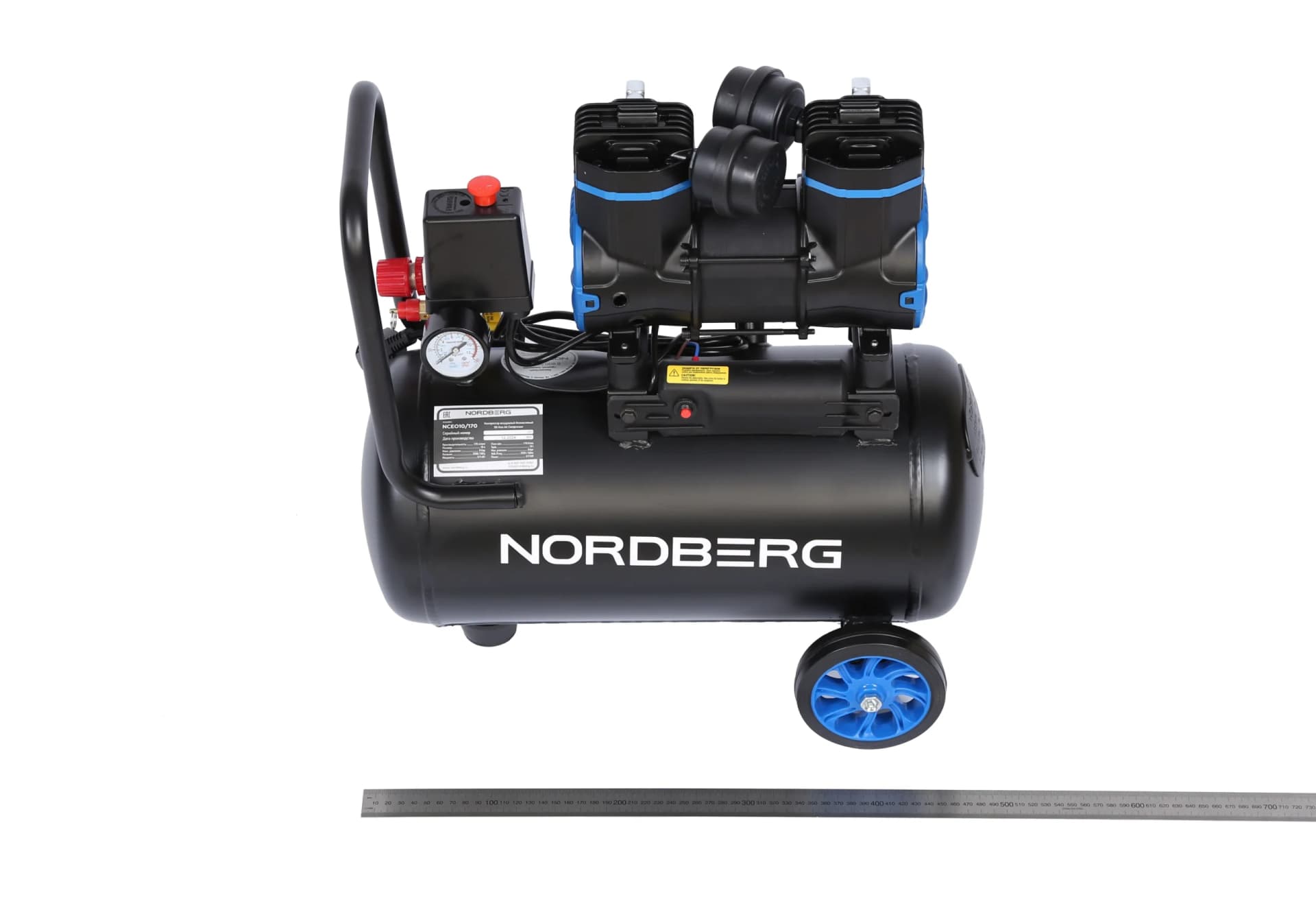 Компрессор безмасляный Nordberg NCEO10/170 — 220 В, 170 л/мин, ресивер 18 л