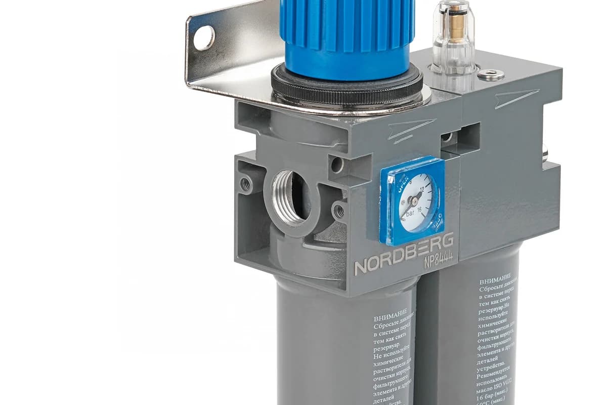 Фильтр воздушный NORDBERG NP8444 — с редуктором и лубрикатором, 1/2″