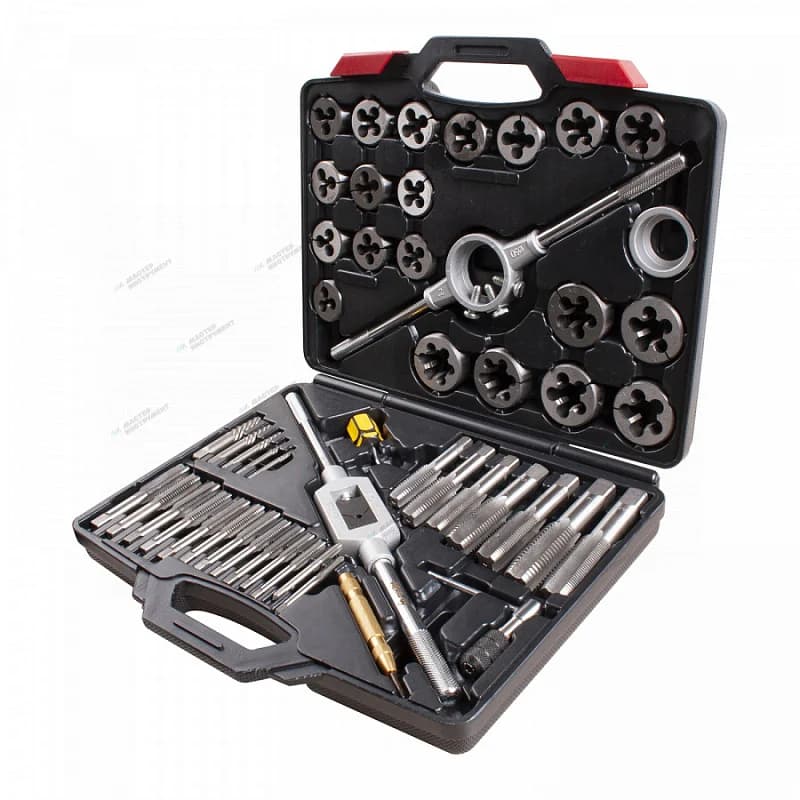 Набор метчиков и плашек дюймовых 51 предмет в кейсе