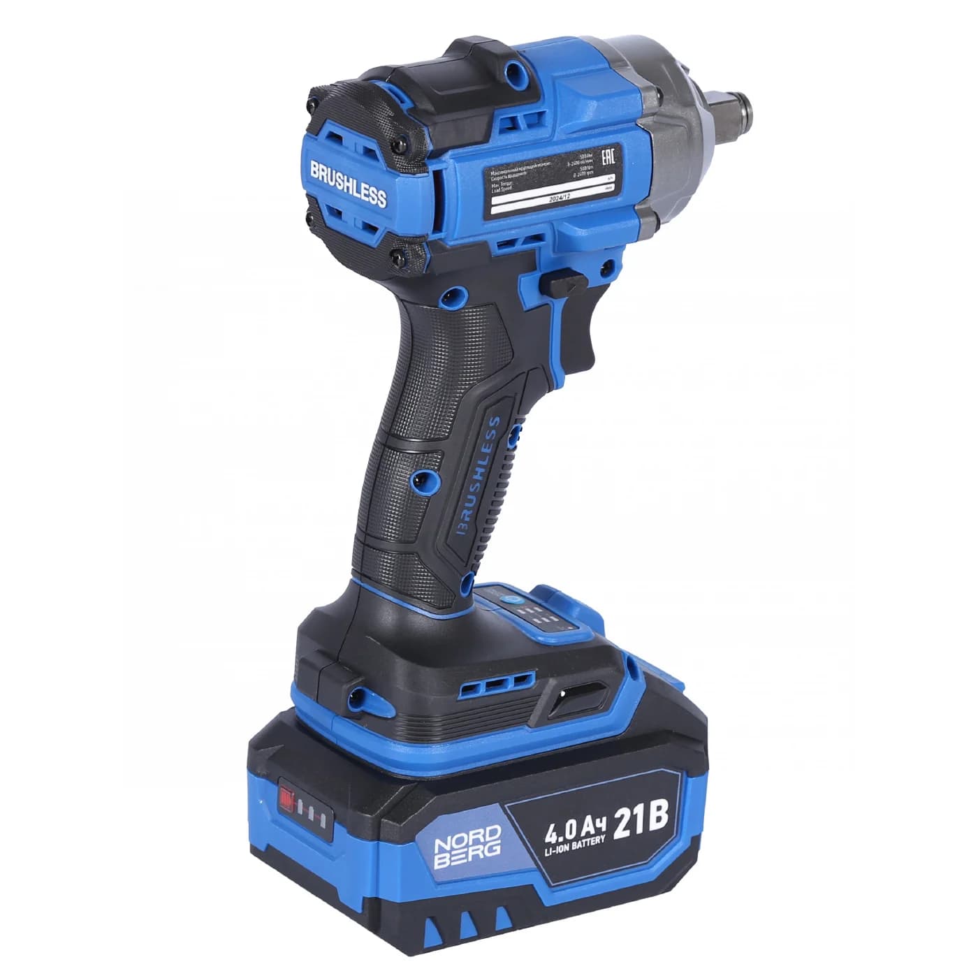 Гайковерт аккумуляторный NORDBERG NE802K — 1/2″, 500 Нм, 21 В