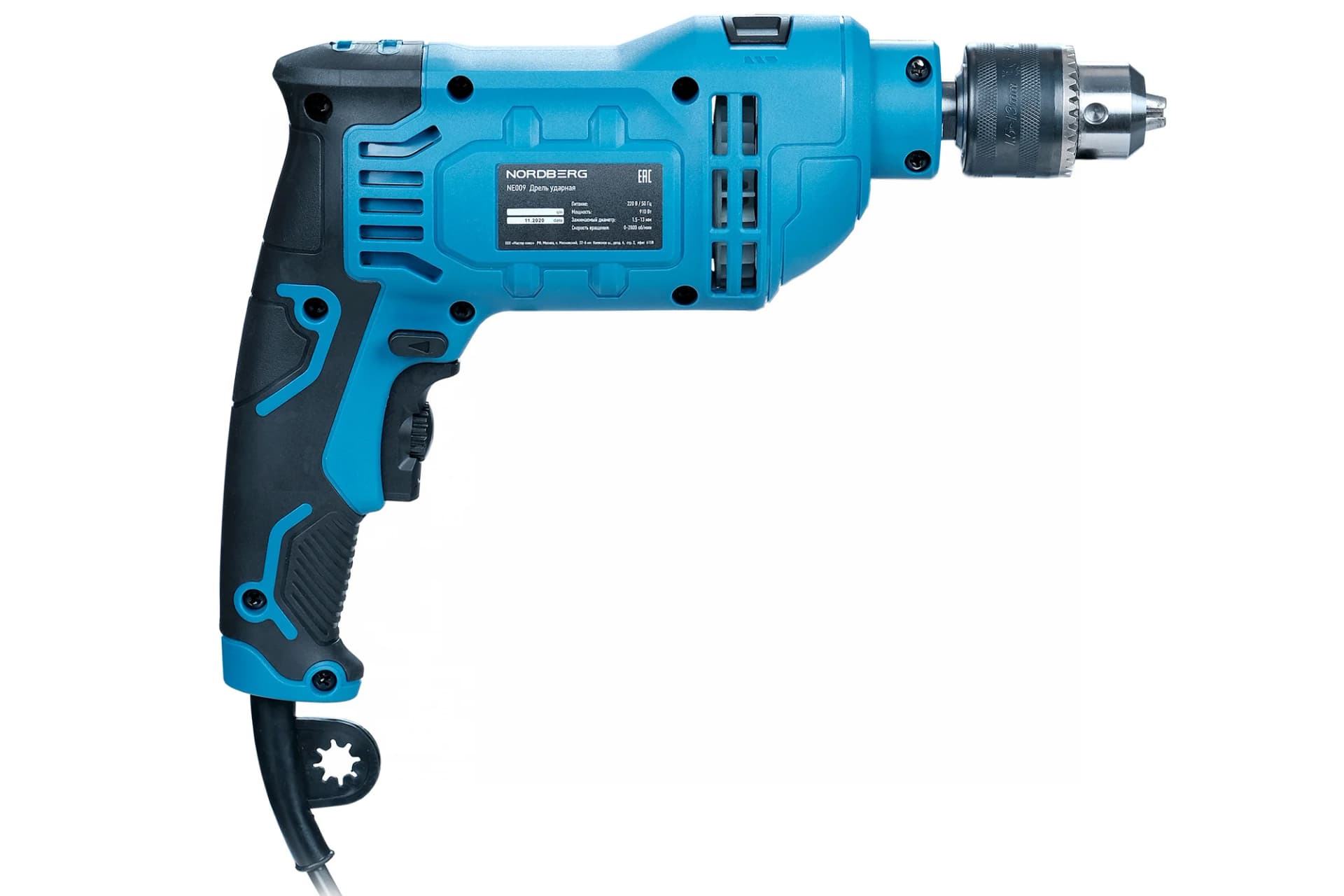 Дрель ударная NORDBERG NE009 — 910 Вт, БЗП патрон 13 мм