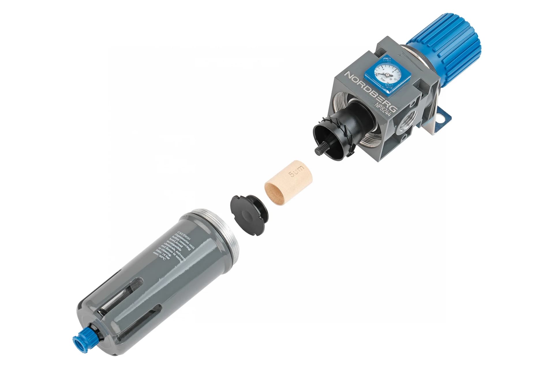 Фильтр воздушный NORDBERG NP8244 — с редуктором, 5 мкм, 1/2″