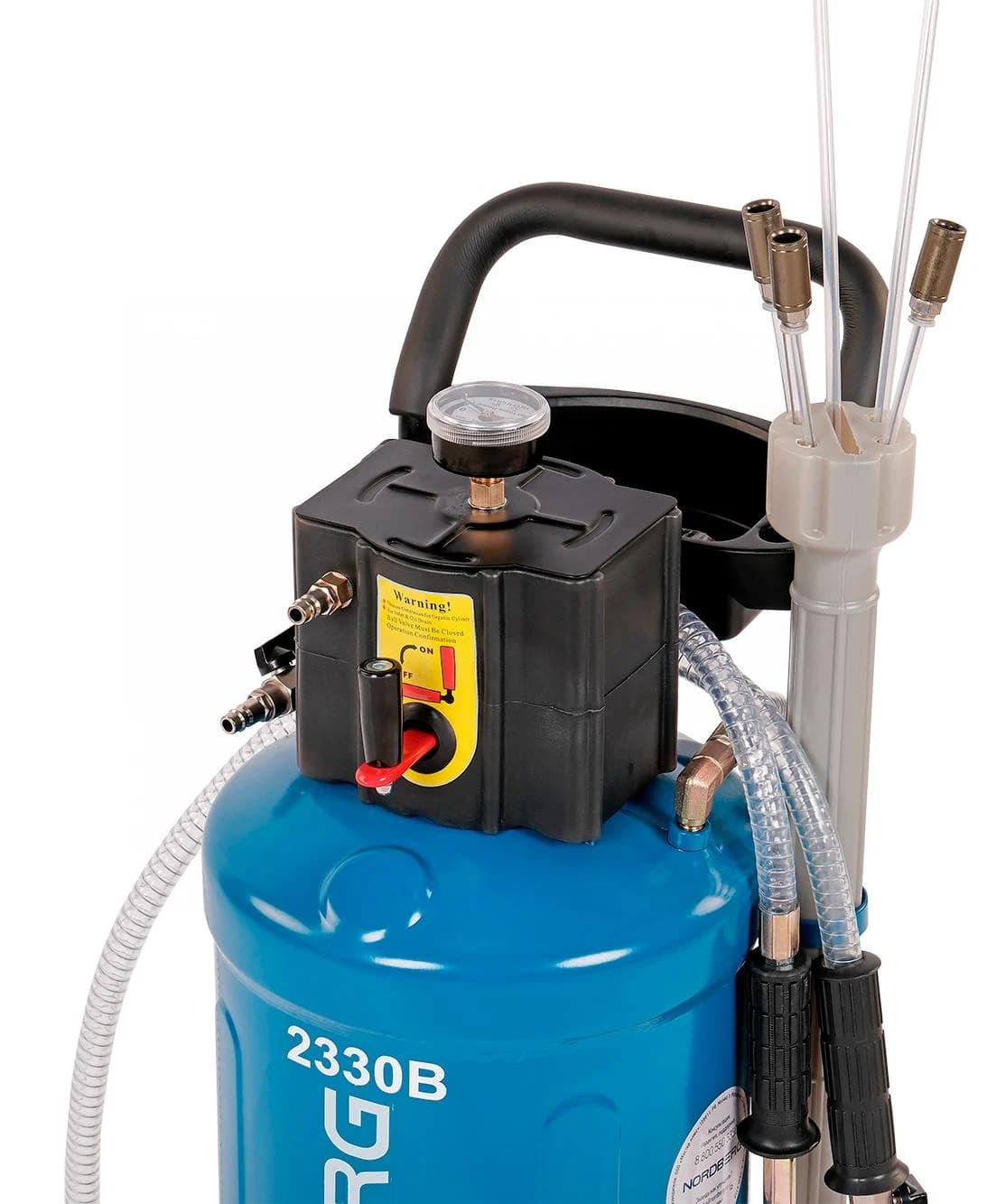 Установка для сбора отработанного масла Nordberg 2330B — пневматическая, 30 л, синяя