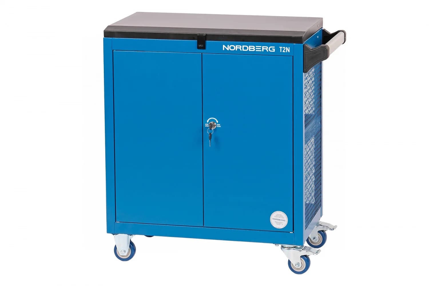 Тележка инструментальная NORDBERG T2N — 3 полки с дверцами нагрузка 86 кг 765×385×800 мм