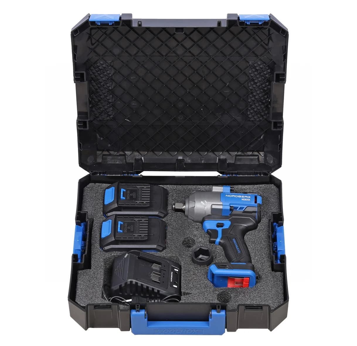 Гайковерт аккумуляторный NORDBERG NE805K — 1/2″, 1000 Нм, 21 В, 2 аккум.