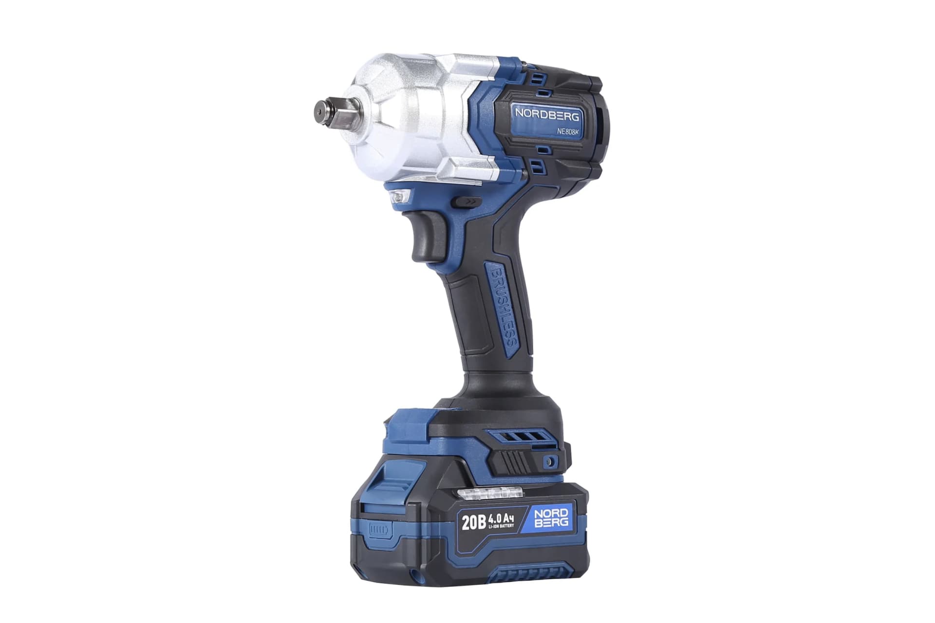 Гайковерт аккумуляторный NORDBERG NE808K — 1/2″, 1000 Нм, 20 В, 2 аккум.