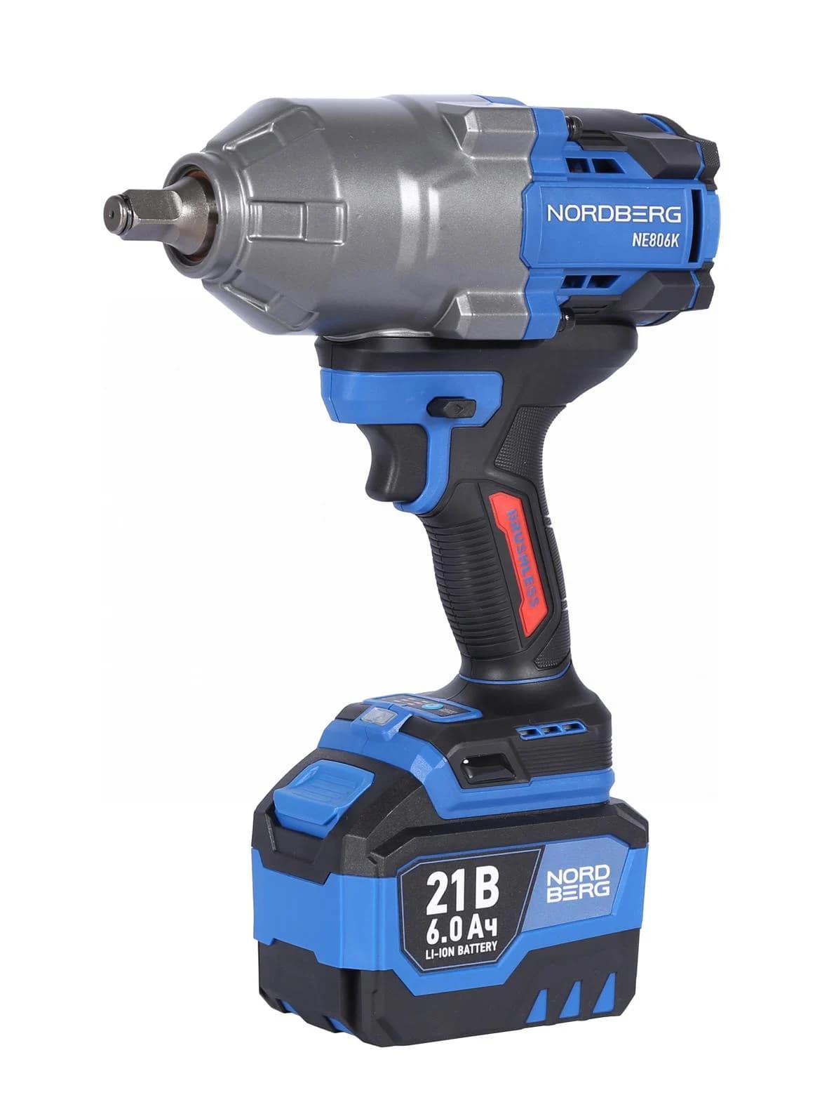 Гайковерт аккумуляторный NORDBERG NE806K — 1/2″, 1500 Нм, 6 Ач