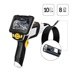 Видеоэндоскоп промышленный, 4.3″, 1Мп, 2 камеры, 1280х720, 10м, 8 мм сменный зонд iCartool IC-V112A-10