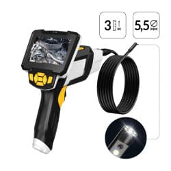 Видеоэндоскоп промышленный, 4.3″, 1Мп, 2 камеры, 1280х720, 3м, 5.5 мм сменный зонд iCartool IC-V112A-3