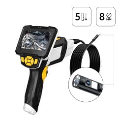 Видеоэндоскоп промышленный, 4.3″, 1Мп, 2 камеры, 1280х720, 5м, 8 мм сменный зонд iCartool IC-V112A-5
