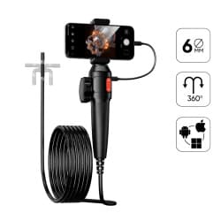 Видеоэндоскоп управляемый USB, 2Мп, 1920×1080, 1.5м, 6мм, 360° iCartool IC-V201