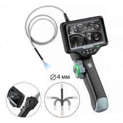 Видеоэндоскоп управляемый оптоволоконная подсветка, экран 4.5″, 1Мп, 1280х720, 1м, 4мм зонд, 360° iCartool IC-VC1042WL