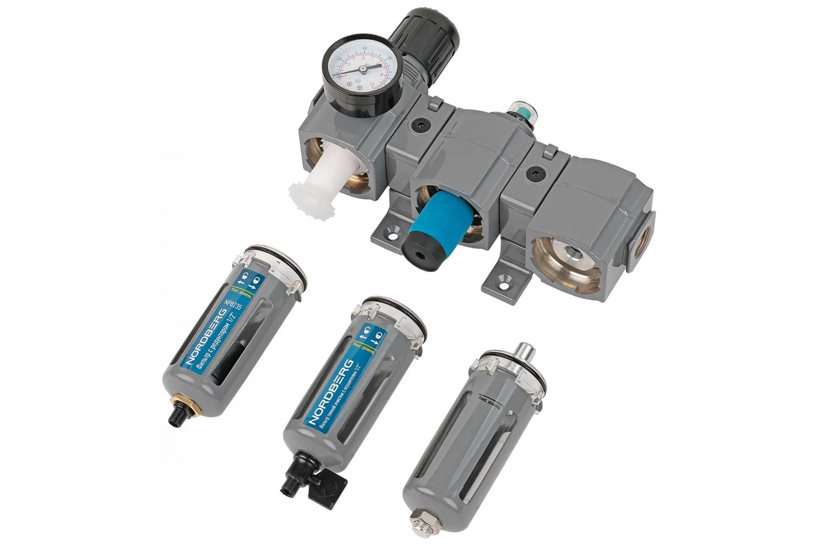 Фильтр NORDBERG NP8235 — 0,01 мкм + редуктор + осушитель, 1/2″