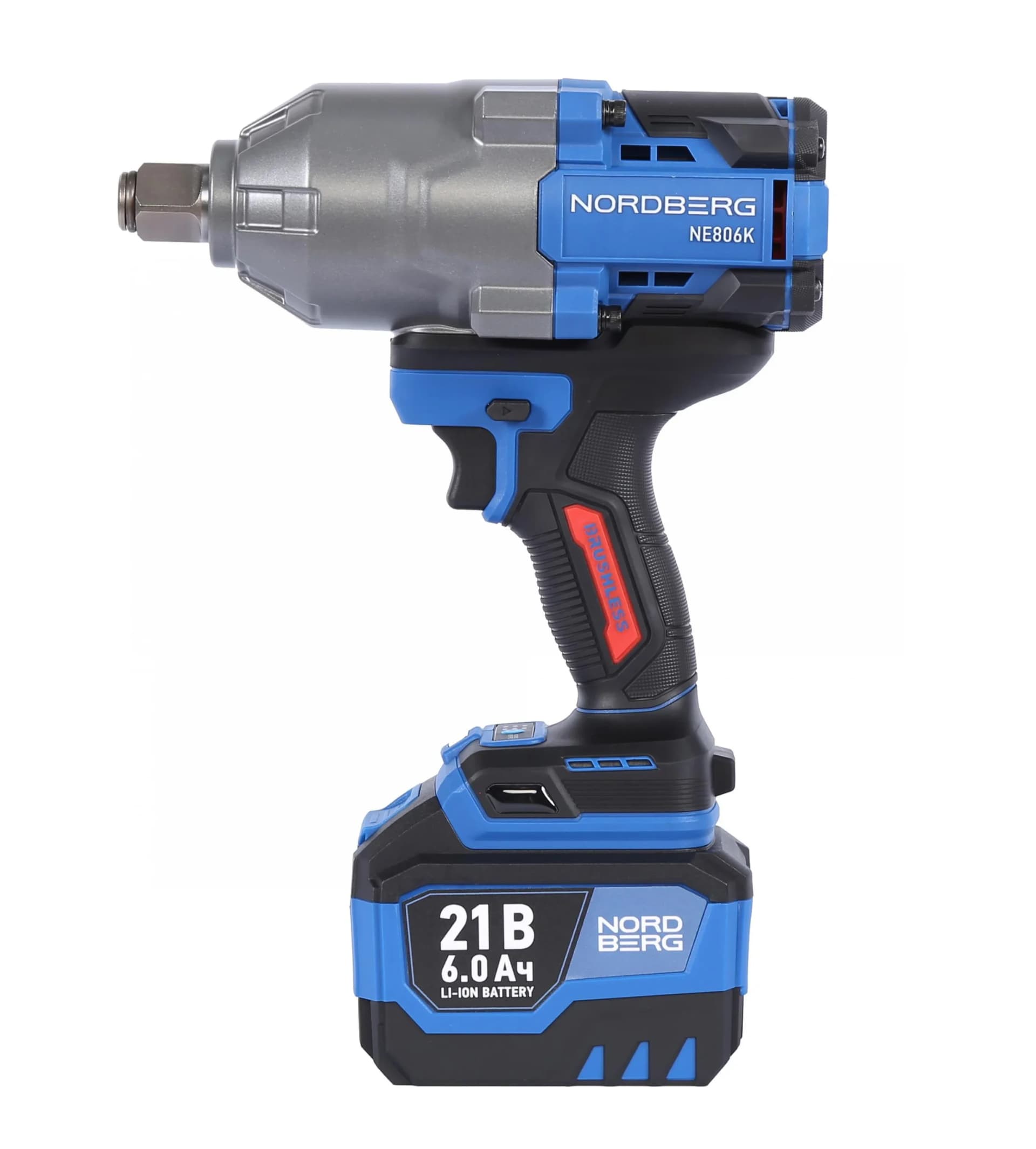 Гайковерт аккумуляторный NORDBERG NE806K 3/4″ — 1500 Нм, 6 Ач