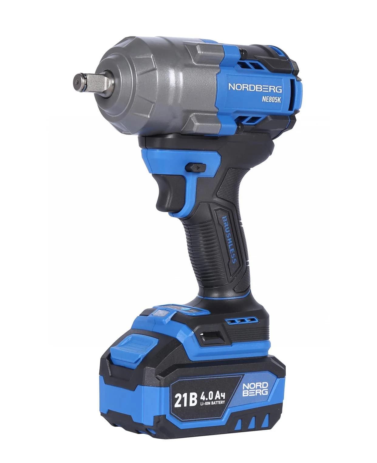 Гайковерт аккумуляторный NORDBERG NE805K — 1/2″, 1000 Нм, 21 В, 2 аккум.