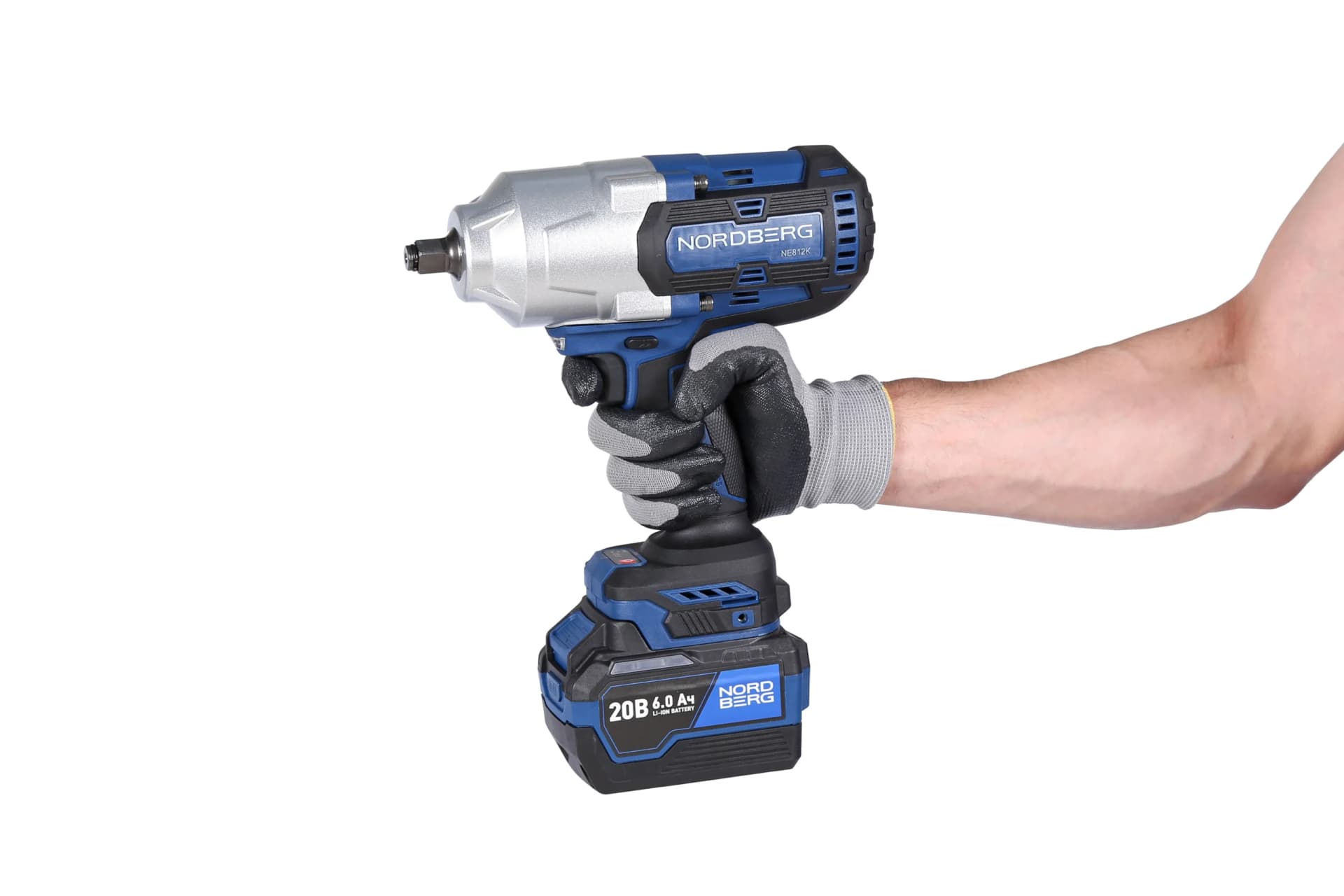 Гайковерт аккумуляторный NORDBERG NE812K — 1/2″, 1700 Нм, 6 Ач