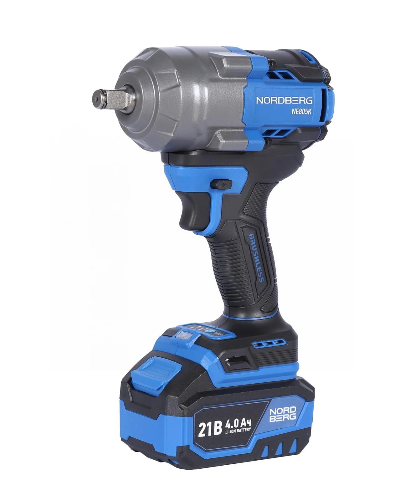 Гайковерт аккумуляторный NORDBERG NE805K — 1/2″, 1000 Нм, 21 В, 2 аккум.