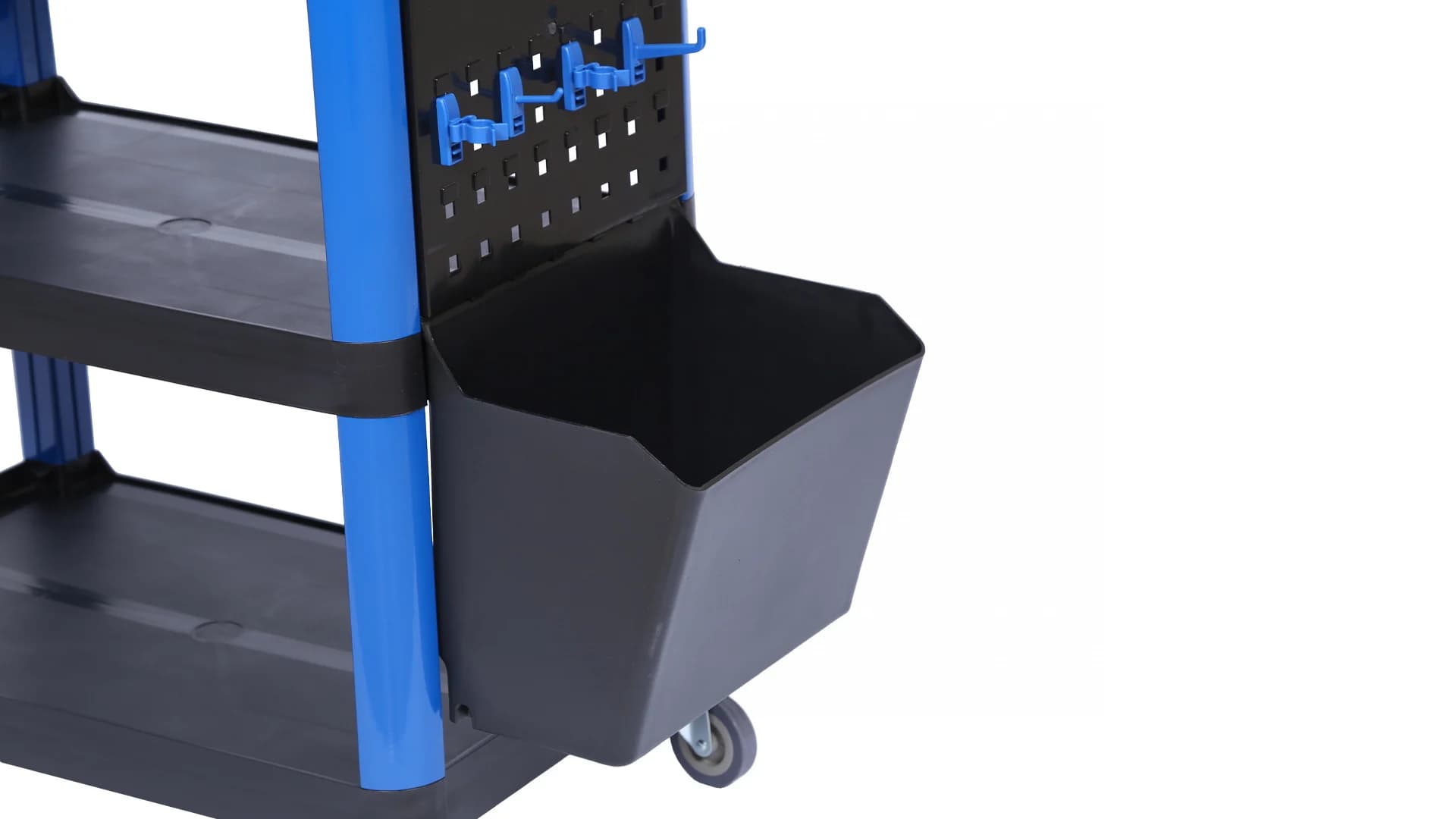 Тележка NORDBERG T3B — 3 полки + 2 съёмных ящика пластиковая синяя 550×850×1150 мм