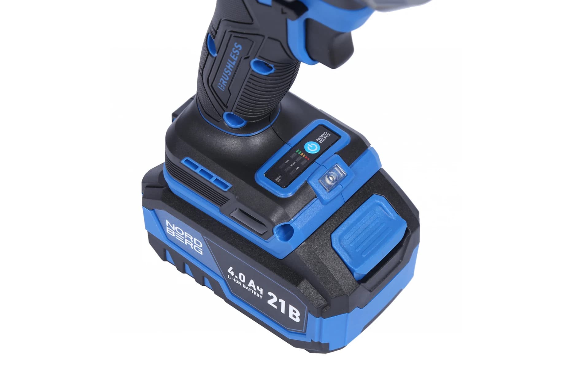 Гайковерт аккумуляторный NORDBERG NE805K — 1/2″, 1000 Нм, 21 В, 2 аккум.