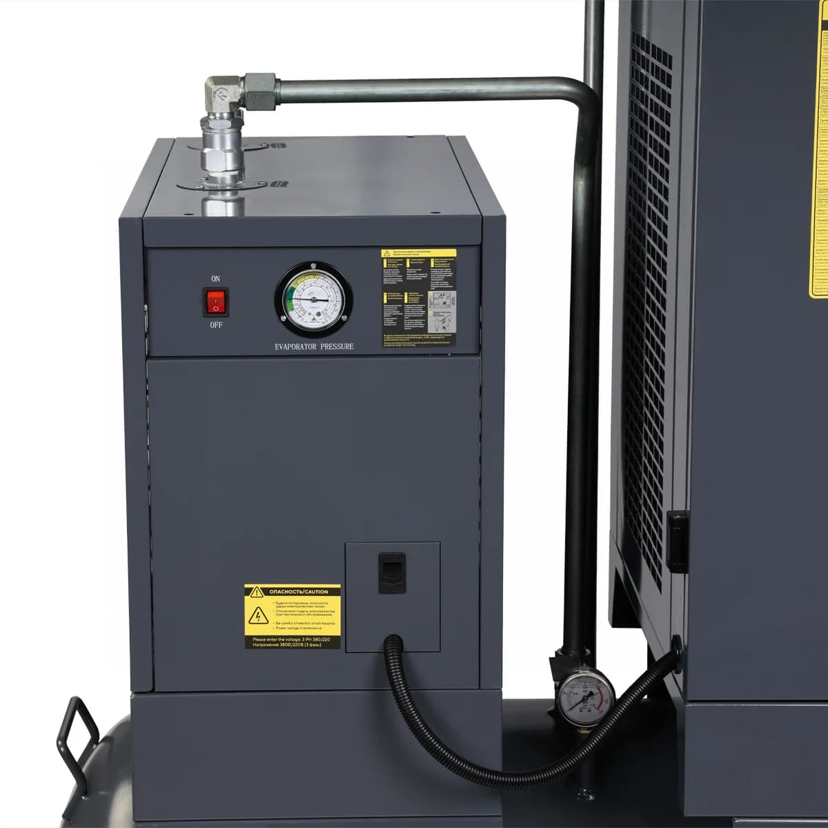 Компрессор винтовой, 11 кВт, 10 бар, 1550 л/мин, ресивер 410 л, с частотным преобразователем, осушитель