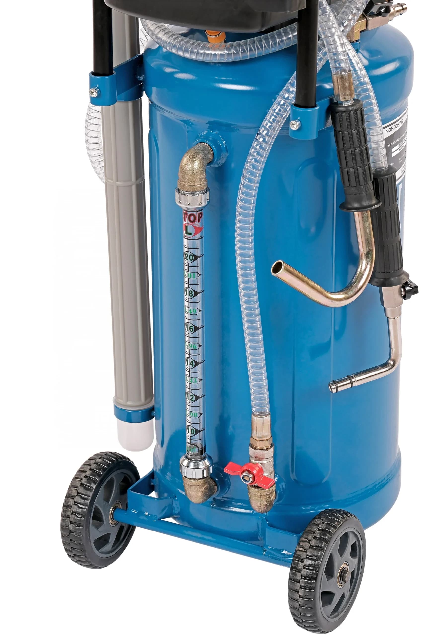 Установка для сбора отработанного масла Nordberg 2330B — пневматическая, 30 л, синяя