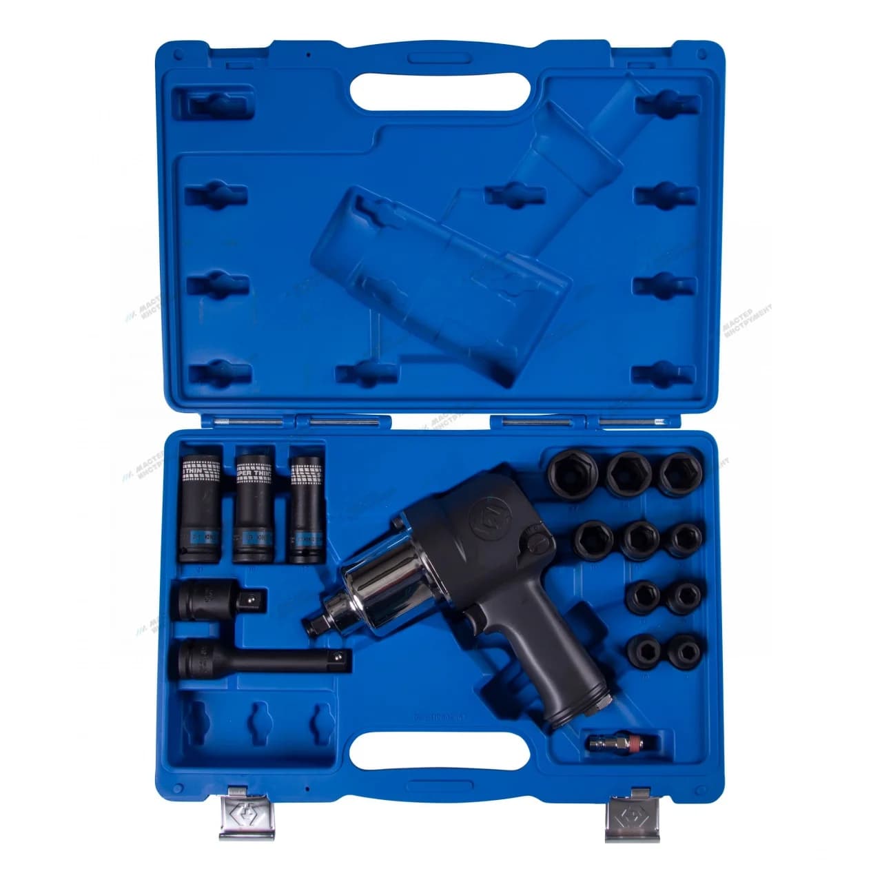 Гайковерт пневматический ударный 1/2″», 881 Нм, с комплектом головок, 17 предметов