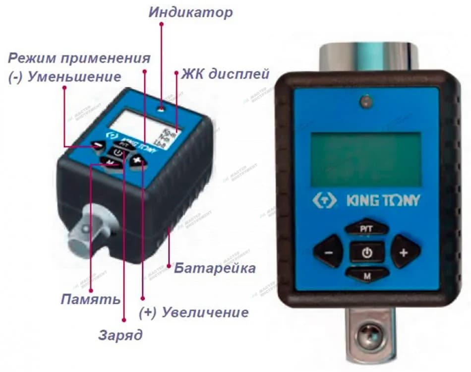 Дисплей адаптера KING TONY 34407-1a с показанием момента