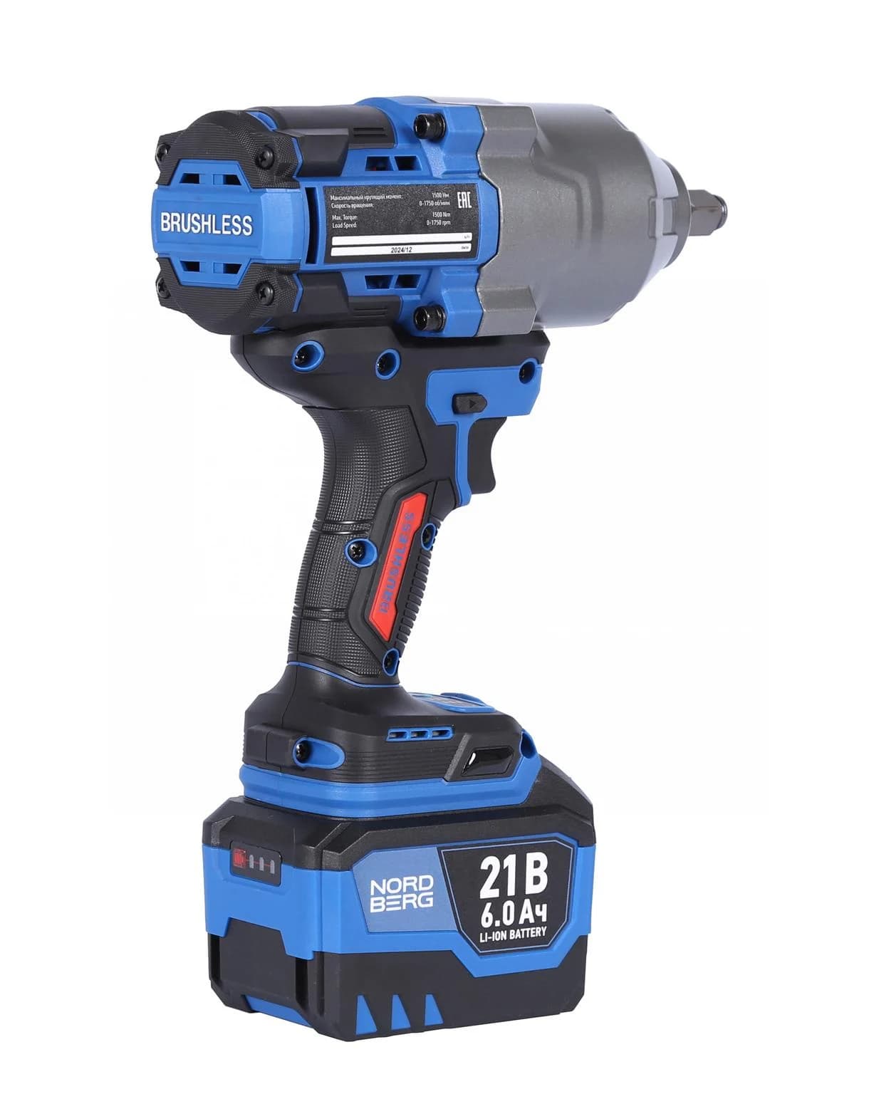 Гайковерт аккумуляторный NORDBERG NE806K — 1/2″, 1500 Нм, 6 Ач