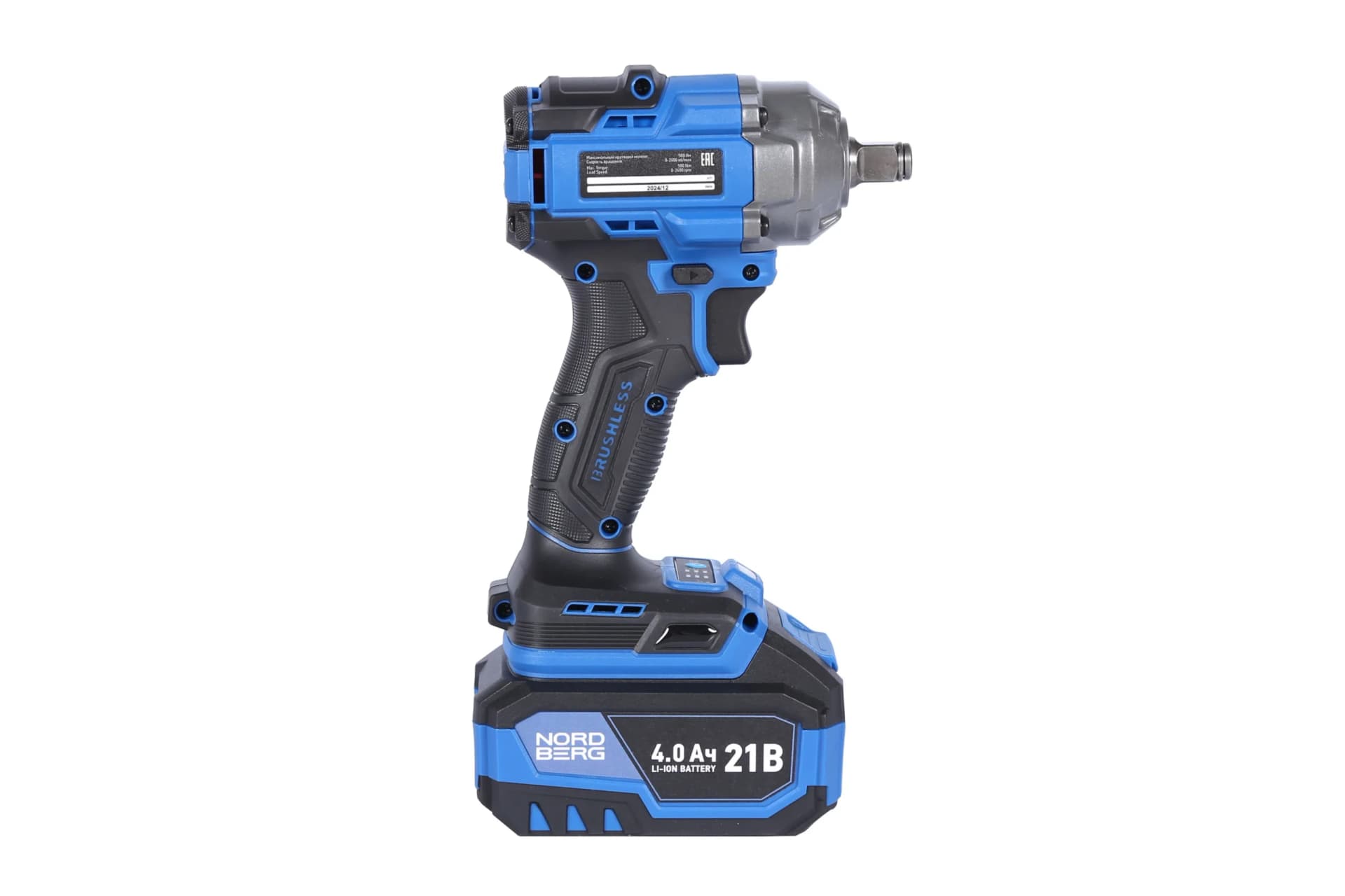 Гайковерт аккумуляторный NORDBERG NE802K — 1/2″, 500 Нм, 21 В