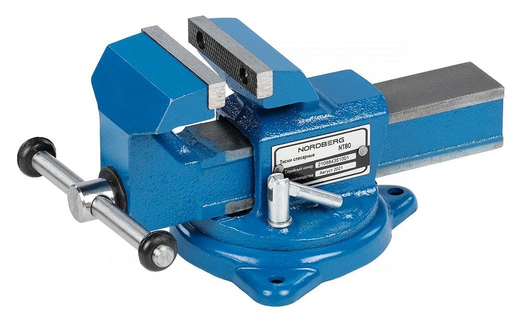Тиски слесарные NORDBERG NT80 с шириной губок 80 мм