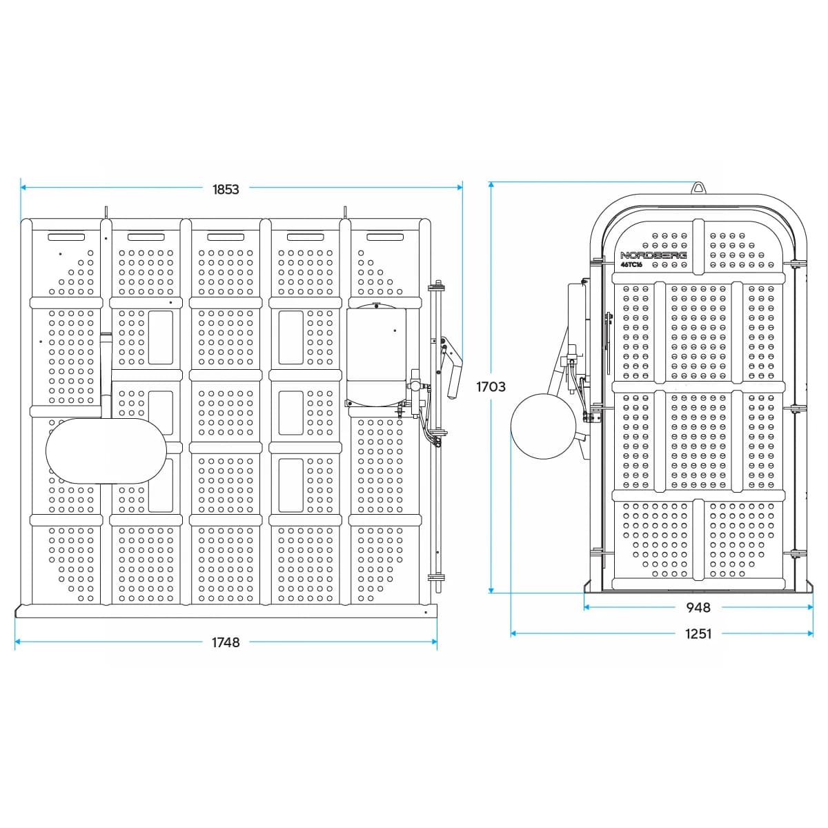 Клеть NORDBERG 46TC16 — для накачки грузовых колёс до 16 бар Ø160 см с бустером и автоподкачкой