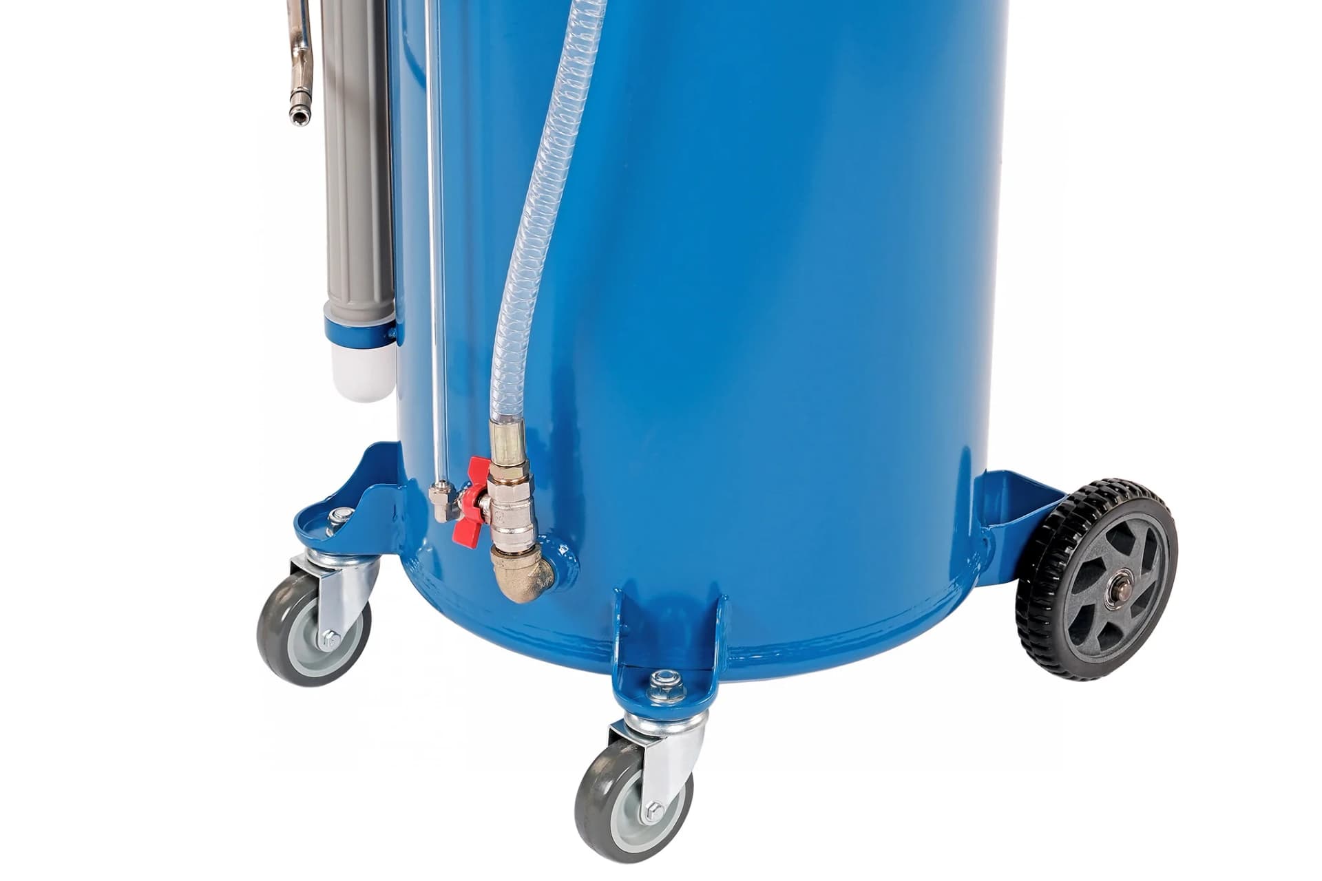 Установка для сбора масла Nordberg 2379B — пневматическая, 65 л, синяя, с осмотровой колбой