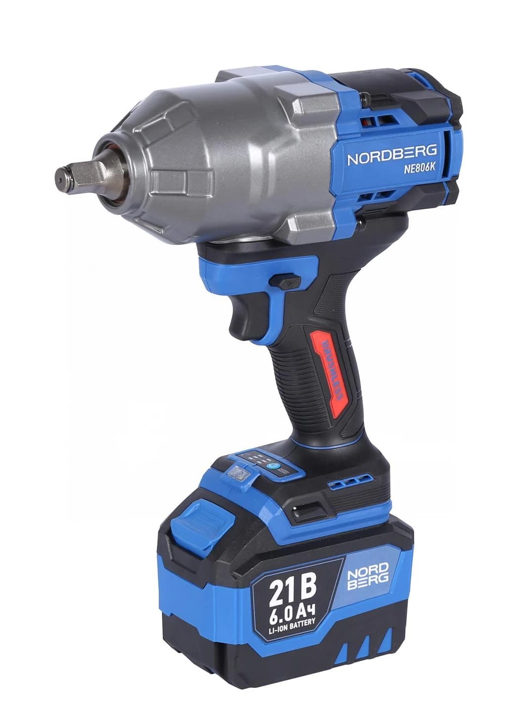Гайковерт аккумуляторный NORDBERG NE806K — 1/2″, 1500 Нм, 6 Ач