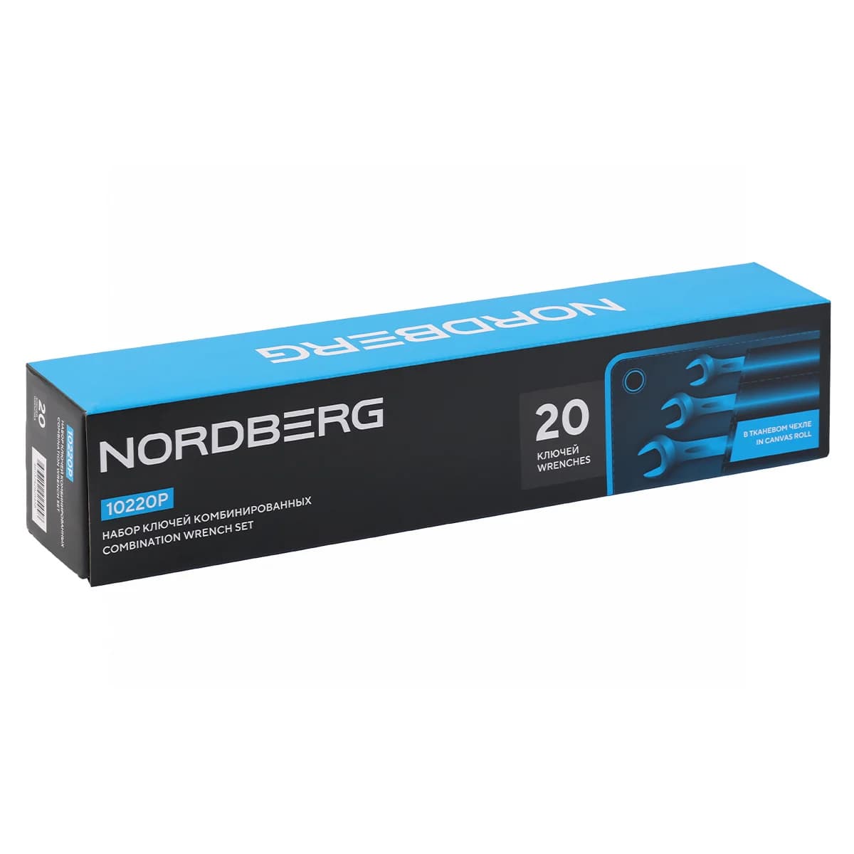 Набор комбинированных ключей NORDBERG 10220P — 20 ключей 6–32 мм в тканевом чехле