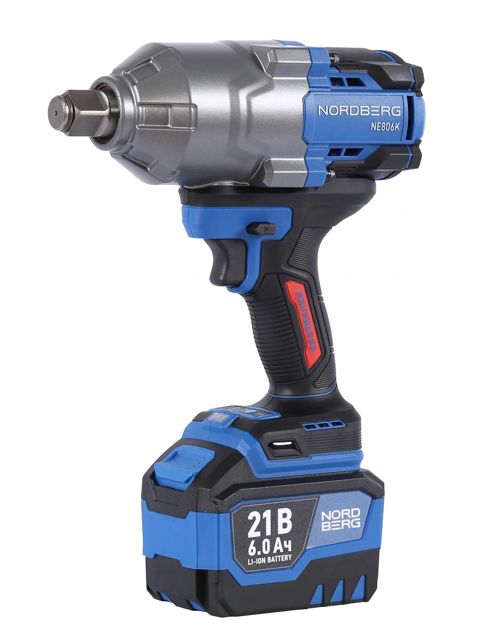 Гайковерт аккумуляторный NORDBERG NE806K 3/4″ — 1500 Нм, 6 Ач