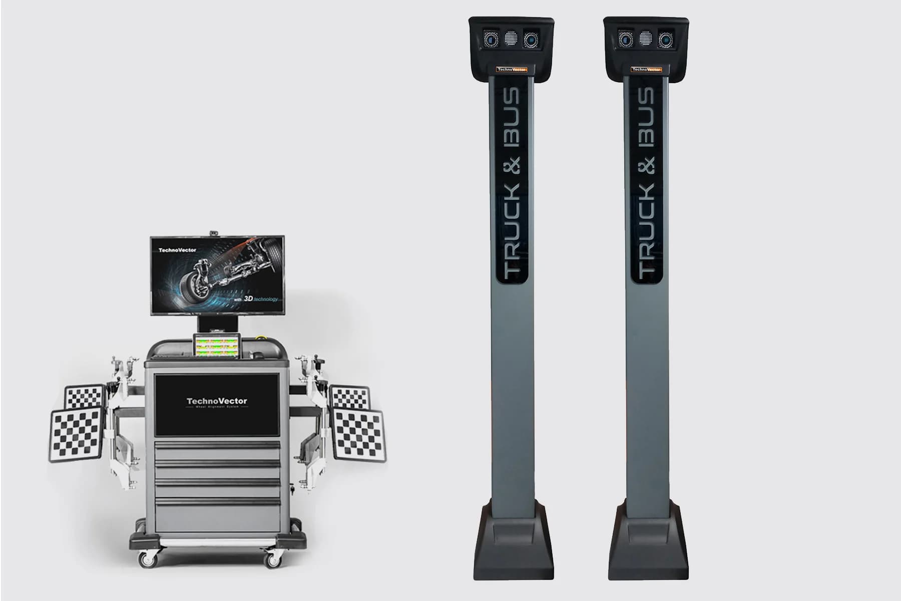 Стенд сход-развал грузовой ТехноВектор 7 Truck P 7204 HTS4 — общий вид