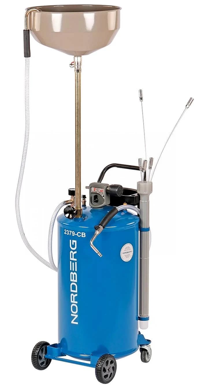 Установка для сбора масла Nordberg 2379-CB — пневматическая, 65 л, синяя